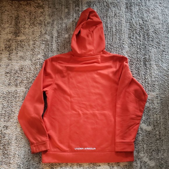 Mens Orange Under Armour Sweatshirt Hoodie Size M - Picture 3 of 3